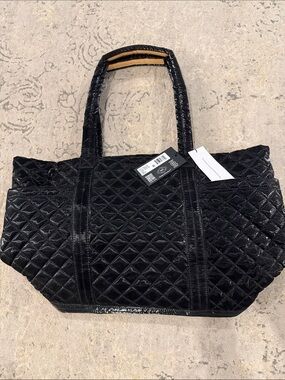 MZ Wallace Quilted Black Velvet Tote